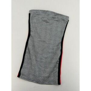 Women's Studio 1011 Plaid Tube Mini Dress With Red Side Stripe